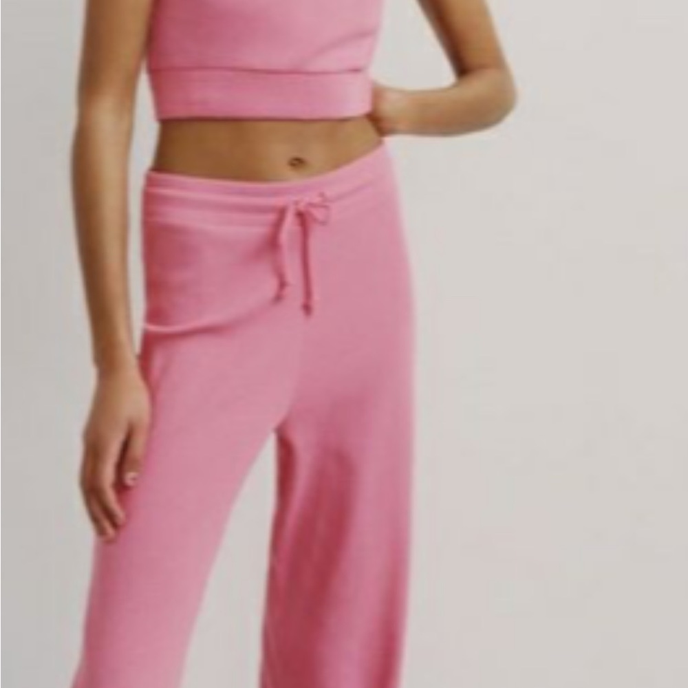 Zara wide leg ribbed trouser sets size s